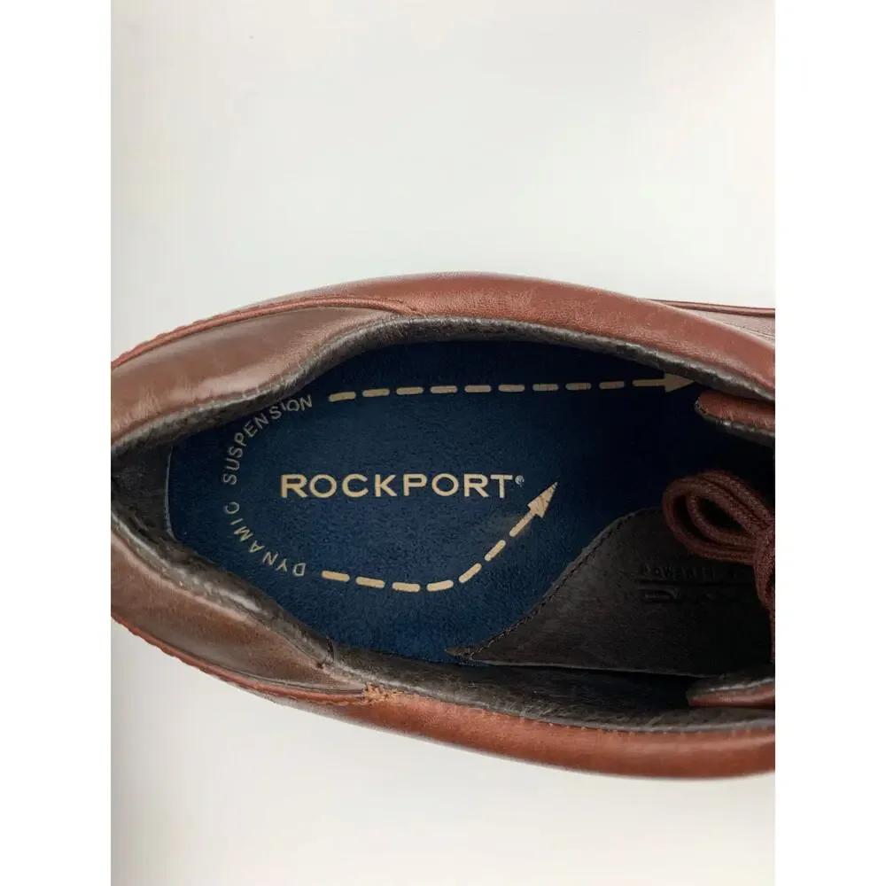 Rockport Oxford Dress Shoes Two Tone Brown Leather Lace Up Comfort Men's 11